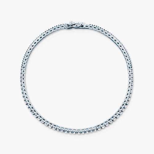 Bransoletka tenisowa Luminy 3,0mm: białe złoto, białe szafiry